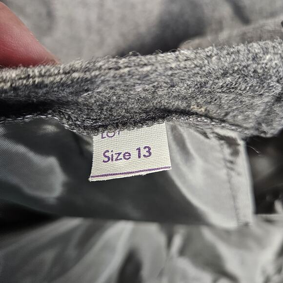 Larry Levine Wool A-Line Skirt Center Pleat Size 13 Vintage Heather Gray - Picture 5 of 5